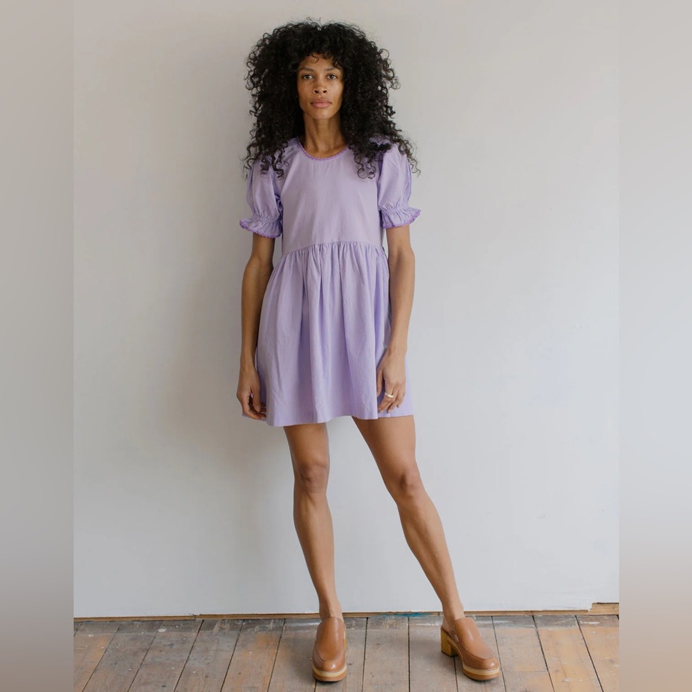 Noble / Organic Adult Franny Dress In Lavender purple ric rac mini dress